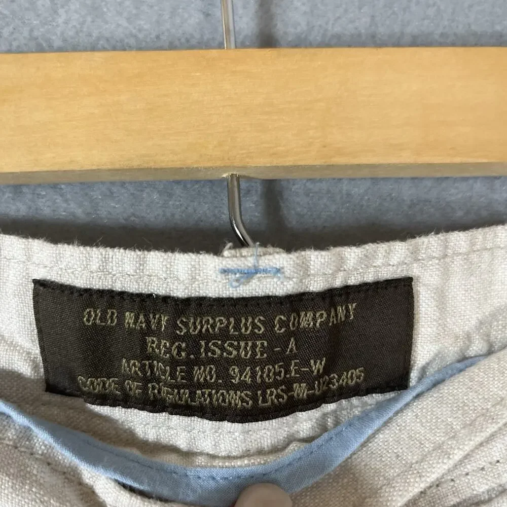 Old Navy Surplus Linen Beach Boho Casual Beige Shorts Men 40‎